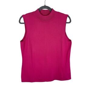 Josephine Chaus Vintage Silk Nylon Mock Neck Sleeveless Lightweight Sweater M